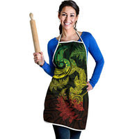 New Zealand Sea Animals with Maori Tribal Tattoo Apron Shark Manta Ray with Silver Fern Reggae