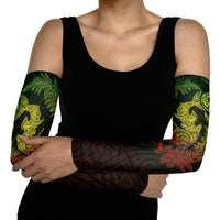 New Zealand Sea Animals with Maori Tribal Tattoo Arm Sleeves Shark Manta Ray with Silver Fern Reggae