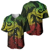 New Zealand Sea Animals with Maori Tribal Tattoo Baseball Jersey Shark Manta Ray with Silver Fern Reggae