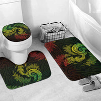 New Zealand Sea Animals with Maori Tribal Tattoo Bathroom Set Shark Manta Ray with Silver Fern Reggae