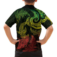 New Zealand Sea Animals with Maori Tribal Tattoo Family Matching Mermaid Dress and Hawaiian Shirt Shark Manta Ray with Silver Fern Reggae