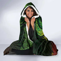 New Zealand Sea Animals with Maori Tribal Tattoo Hooded Blanket Shark Manta Ray with Silver Fern Reggae