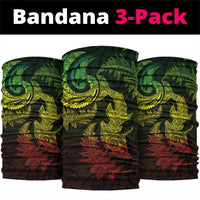 New Zealand Sea Animals with Maori Tribal Tattoo Neck Gaiter Shark Manta Ray with Silver Fern Reggae