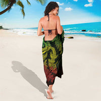 New Zealand Sea Animals with Maori Tribal Tattoo Sarong Shark Manta Ray with Silver Fern Reggae
