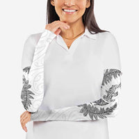 New Zealand Sea Animals with Maori Tribal Tattoo Arm Sleeves Shark Manta Ray with Silver Fern White