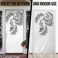 New Zealand Sea Animals with Maori Tribal Tattoo Door Cover Shark Manta Ray with Silver Fern White LT03 - Polynesian Pride
