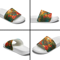 Hawaiian Turtles on Beach Slide Sandals with Pineapple Tropical Plant and Lei LT03 - Polynesian Pride