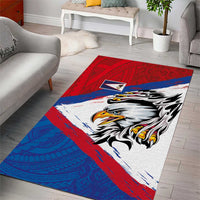 American Samoa Flag Day Area Rug Polynesian Art Geometric with Flag Brush Style