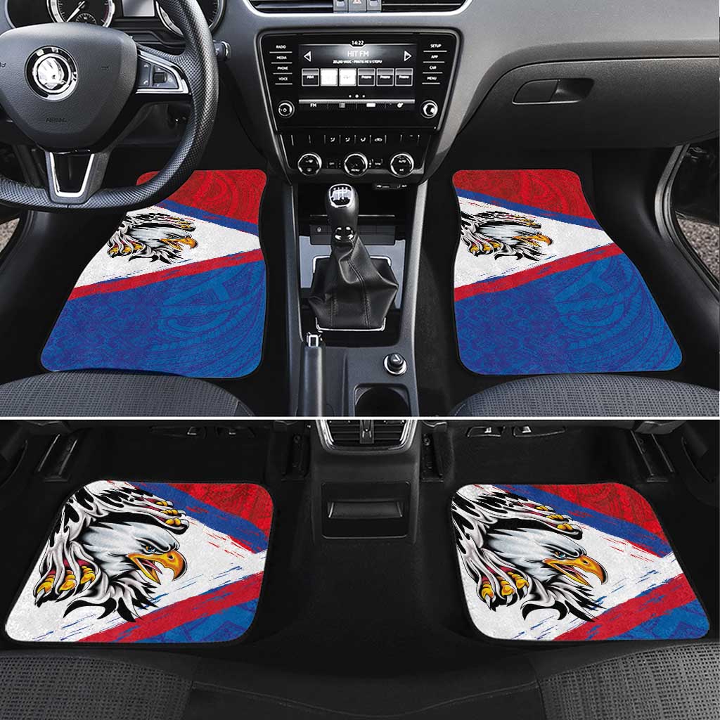 American Samoa Flag Day Car Mats Polynesian Art Geometric with Flag Brush Style