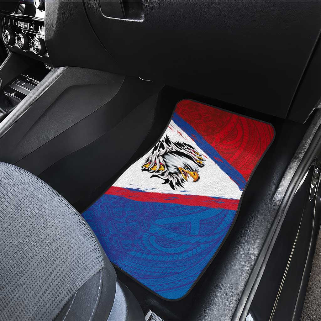 American Samoa Flag Day Car Mats Polynesian Art Geometric with Flag Brush Style