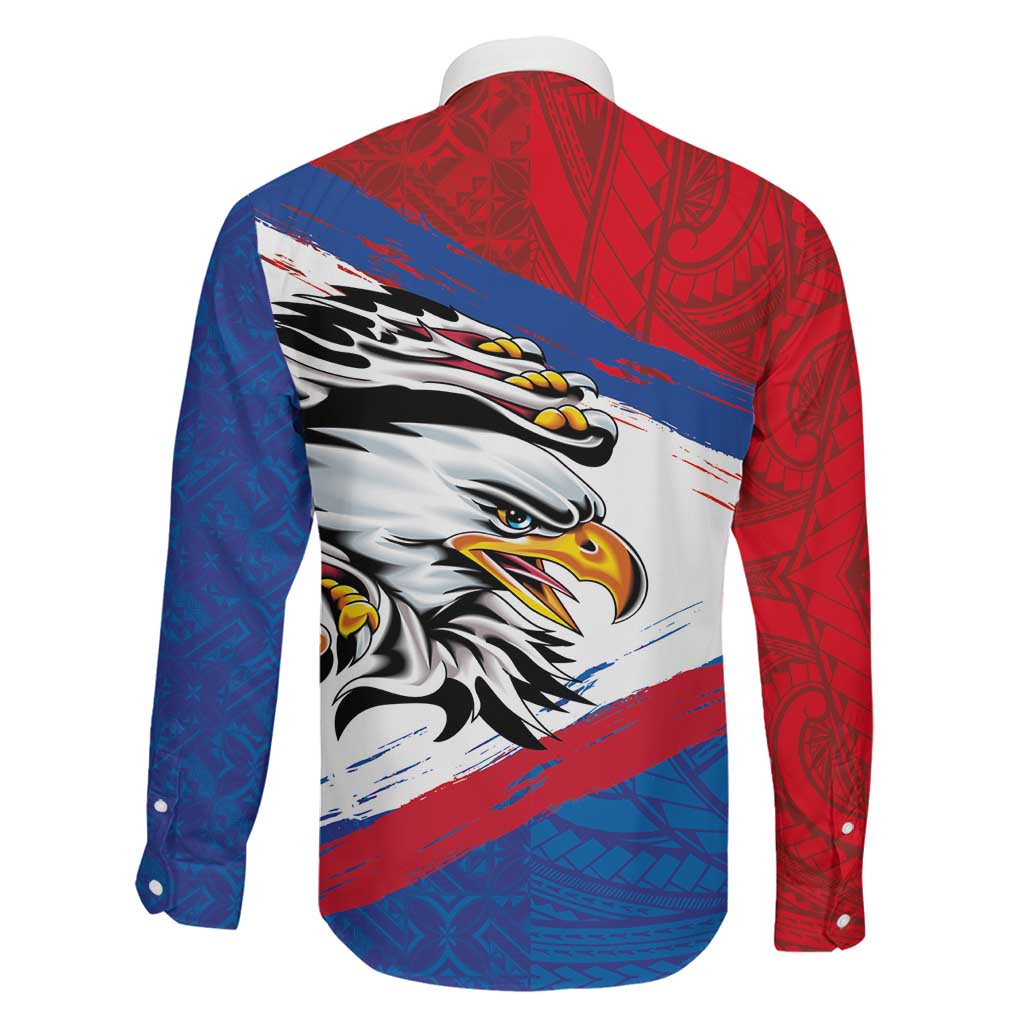 American Samoa Flag Day Family Matching Tank Maxi Dress and Hawaiian Shirt Polynesian Art Geometric with Flag Brush Style