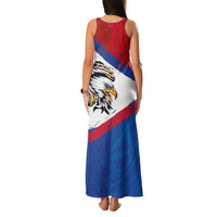 American Samoa Flag Day Family Matching Tank Maxi Dress and Hawaiian Shirt Polynesian Art Geometric with Flag Brush Style