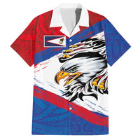 American Samoa Flag Day Hawaiian Shirt Polynesian Art Geometric with Flag Brush Style LT03 Multicolor - Polynesian Pride