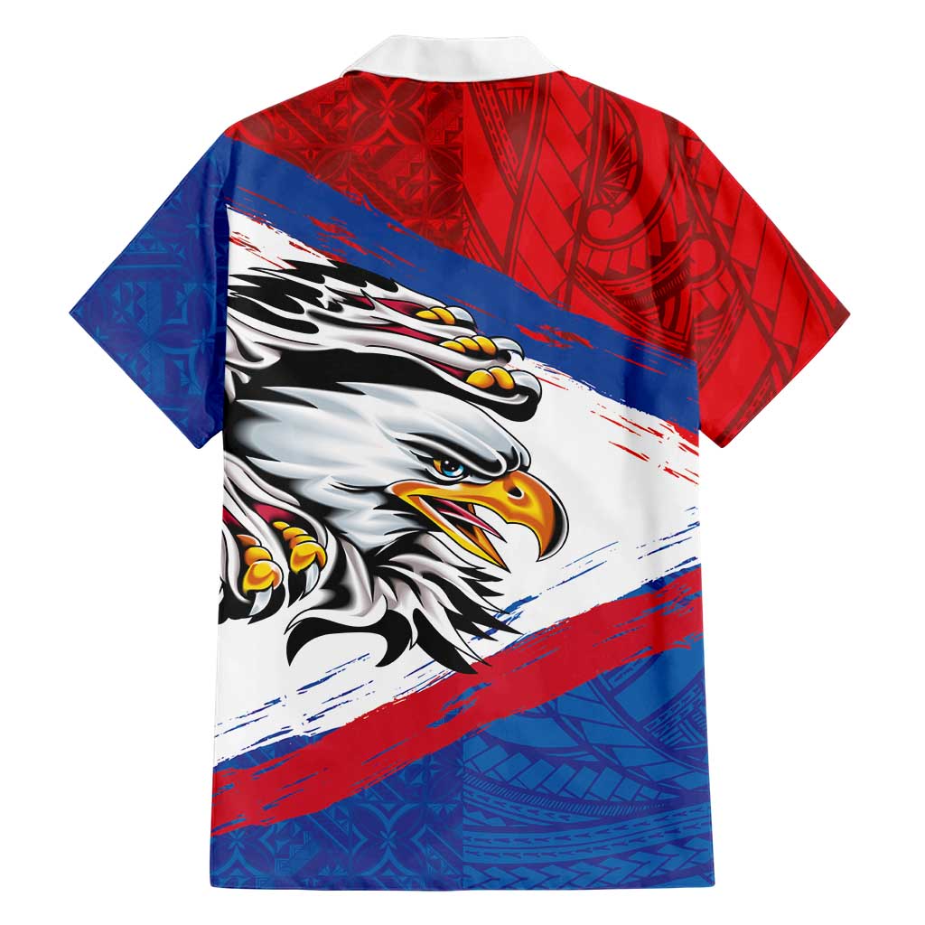 American Samoa Flag Day Hawaiian Shirt Polynesian Art Geometric with Flag Brush Style LT03 - Polynesian Pride