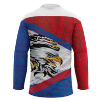 American Samoa Flag Day Hockey Jersey Polynesian Art Geometric with Flag Brush Style LT03 - Polynesian Pride