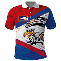American Samoa Flag Day Polo Shirt Polynesian Art Geometric with Flag Brush Style LT03 Multicolor - Polynesian Pride
