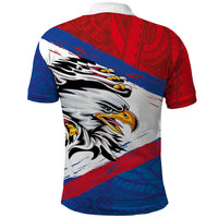 American Samoa Flag Day Polo Shirt Polynesian Art Geometric with Flag Brush Style LT03 - Polynesian Pride