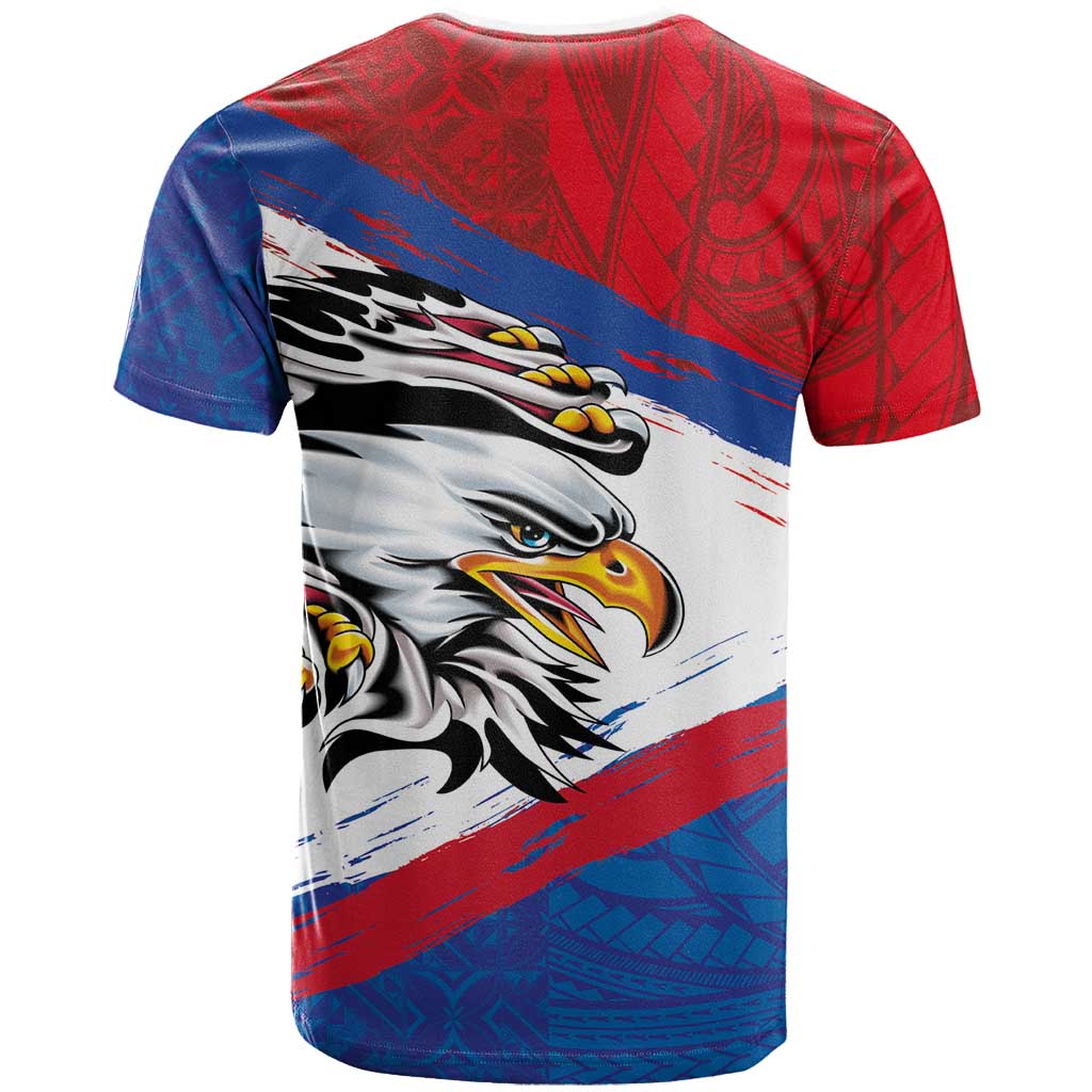 American Samoa Flag Day T Shirt Polynesian Art Geometric with Flag Brush Style