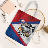 American Samoa Flag Day Tote Bag Polynesian Art Geometric with Flag Brush Style