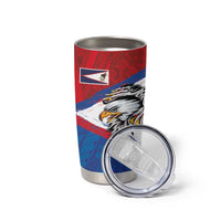 American Samoa Flag Day Tumbler Cup Polynesian Art Geometric with Flag Brush Style LT03 - Polynesian Pride