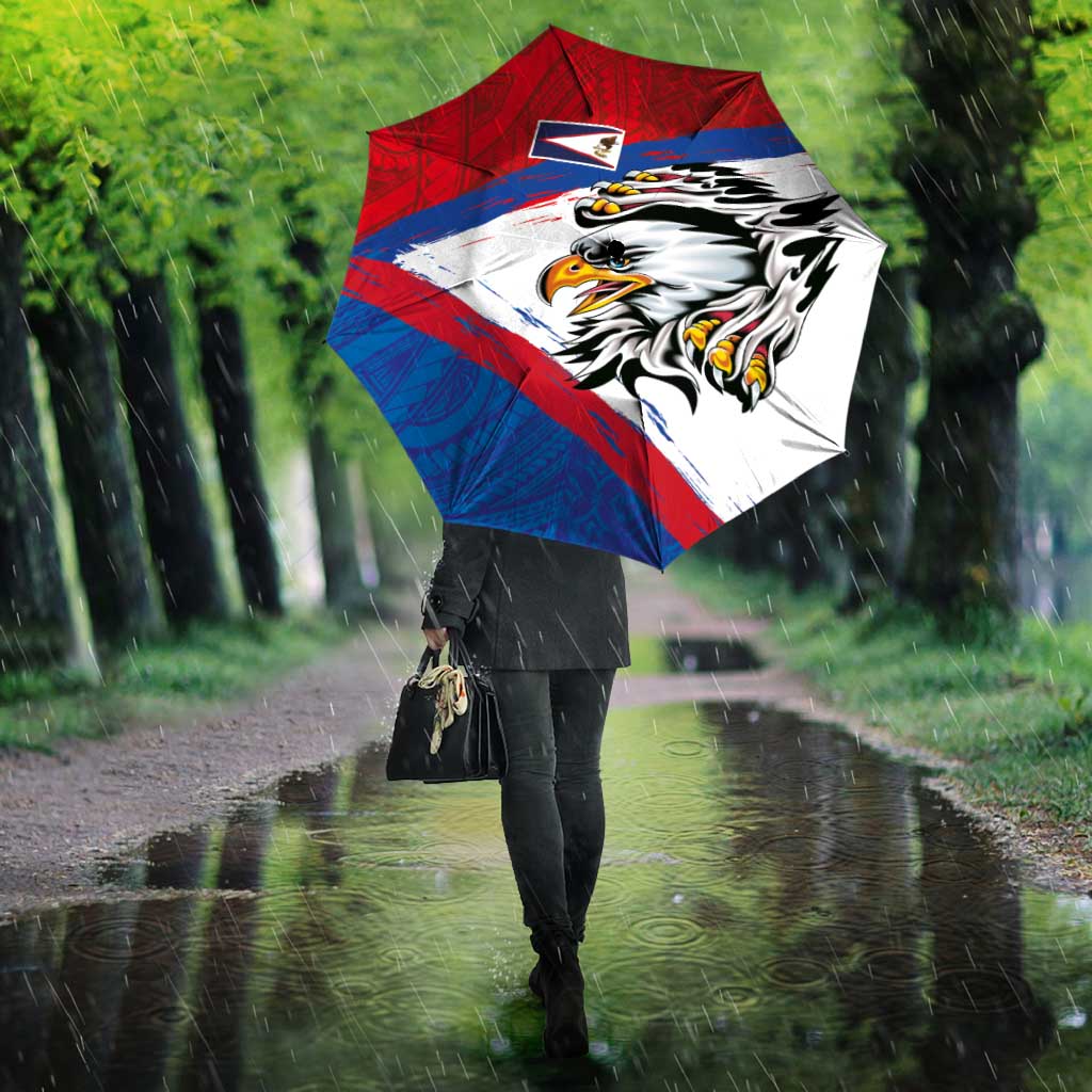 American Samoa Flag Day Umbrella Polynesian Art Geometric with Flag Brush Style