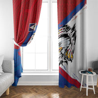 American Samoa Flag Day Window Curtain Polynesian Art Geometric with Flag Brush Style