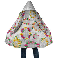 Hawaiian Kakau Tattoo Leis and Palaka Pattern Cloak Traditional Aloha Tribal White Color