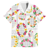 Hawaiian Kakau Tattoo Leis and Palaka Pattern Family Matching Mermaid Dress and Hawaiian Shirt Traditional Aloha Tribal White Color