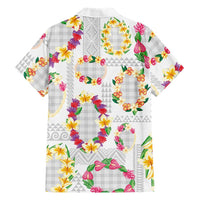 Hawaiian Kakau Tattoo Leis and Palaka Pattern Hawaiian Shirt Traditional Aloha Tribal White Color