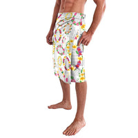 Hawaiian Kakau Tattoo Leis and Palaka Pattern Lavalava Traditional Aloha Tribal White Color