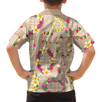 Hawaiian Kakau Tattoo Leis and Palaka Pattern Hawaiian Shirt Traditional Aloha Tribal Beige Color LT03 - Polynesian Pride