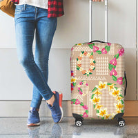 Hawaiian Kakau Tattoo Leis and Palaka Pattern Luggage Cover Traditional Aloha Tribal Beige Color LT03 - Polynesian Pride