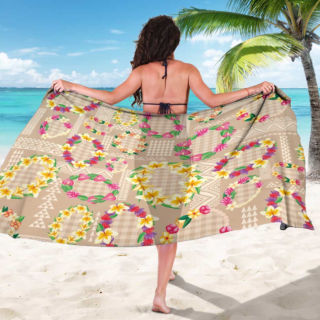Hawaiian Kakau Tattoo Leis and Palaka Pattern Sarong Traditional Aloha Tribal Beige Color LT03 - Polynesian Pride