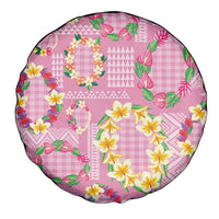 Hawaiian Leis Spare Tire Cover Kakau Tattoos and Palaka Pastel Pink Color