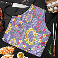 Hawaiian Leis Apron Kakau Tattoos and Palaka Pastel Purple Color