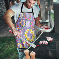 Hawaiian Leis Apron Kakau Tattoos and Palaka Pastel Purple Color