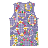 Hawaiian Leis Basketball Jersey Kakau Tattoos and Palaka Pastel Purple Color