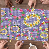 Hawaiian Leis Puzzle Kakau Tattoos and Palaka Pastel Purple Color