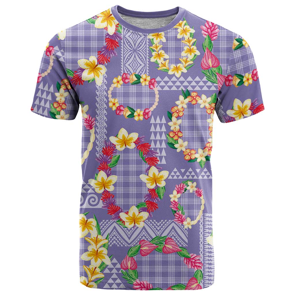 Hawaiian Leis T Shirt Kakau Tattoos and Palaka Pastel Purple Color