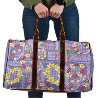 Hawaiian Leis Travel Bag Kakau Tattoos and Palaka Pastel Purple Color
