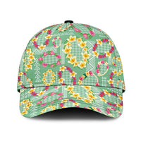 Hawaiian Leis Classic Cap Kakau Tattoos and Palaka Pastel Green Color LT03 Universal Fit Green - Polynesian Pride