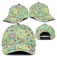 Hawaiian Leis Classic Cap Kakau Tattoos and Palaka Pastel Green Color LT03 - Polynesian Pride