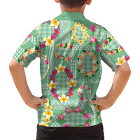 Hawaiian Leis Kid Hawaiian Shirt Kakau Tattoos and Palaka Pastel Green Color