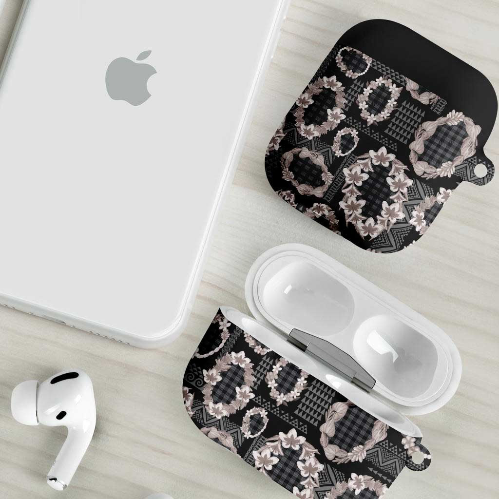 Hawaiian Leis AirPods Case Kakau Tattoos and Palaka Pastel Grayscale
