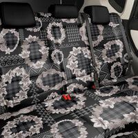 Hawaiian Leis Back Car Seat Cover Kakau Tattoos and Palaka Pastel Grayscale