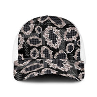 Hawaiian Leis Baseball Net Cap Kakau Tattoos and Palaka Pastel Grayscale