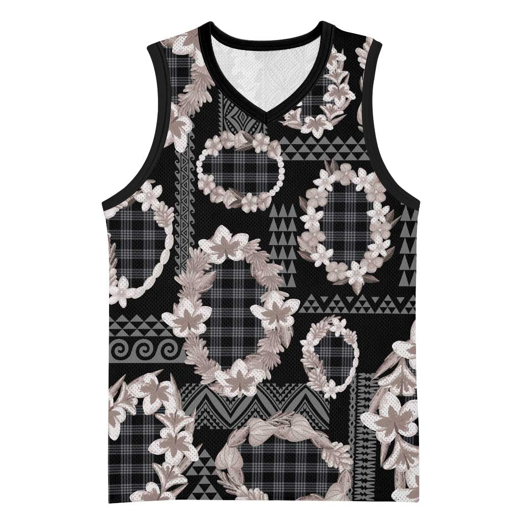 Hawaiian Leis Basketball Jersey Kakau Tattoos and Palaka Pastel Grayscale