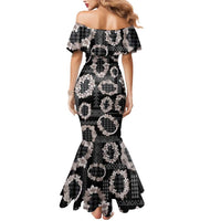 Hawaiian Leis Mermaid Dress Kakau Tattoos and Palaka Pastel Grayscale