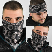 Hawaiian Leis Neck Gaiter Kakau Tattoos and Palaka Pastel Grayscale LT03 - Polynesian Pride