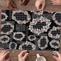 Hawaiian Leis Puzzle Kakau Tattoos and Palaka Pastel Grayscale